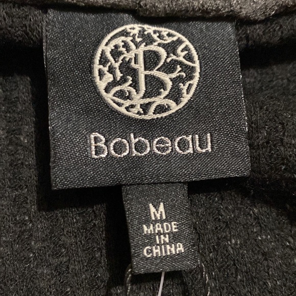 Bobeau Colorblock Open Front Waffle Knit Cardigan Charcoal/Black Size M - Picture 8 of 12